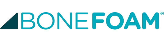 BoneFoam logo with blue text and icon.